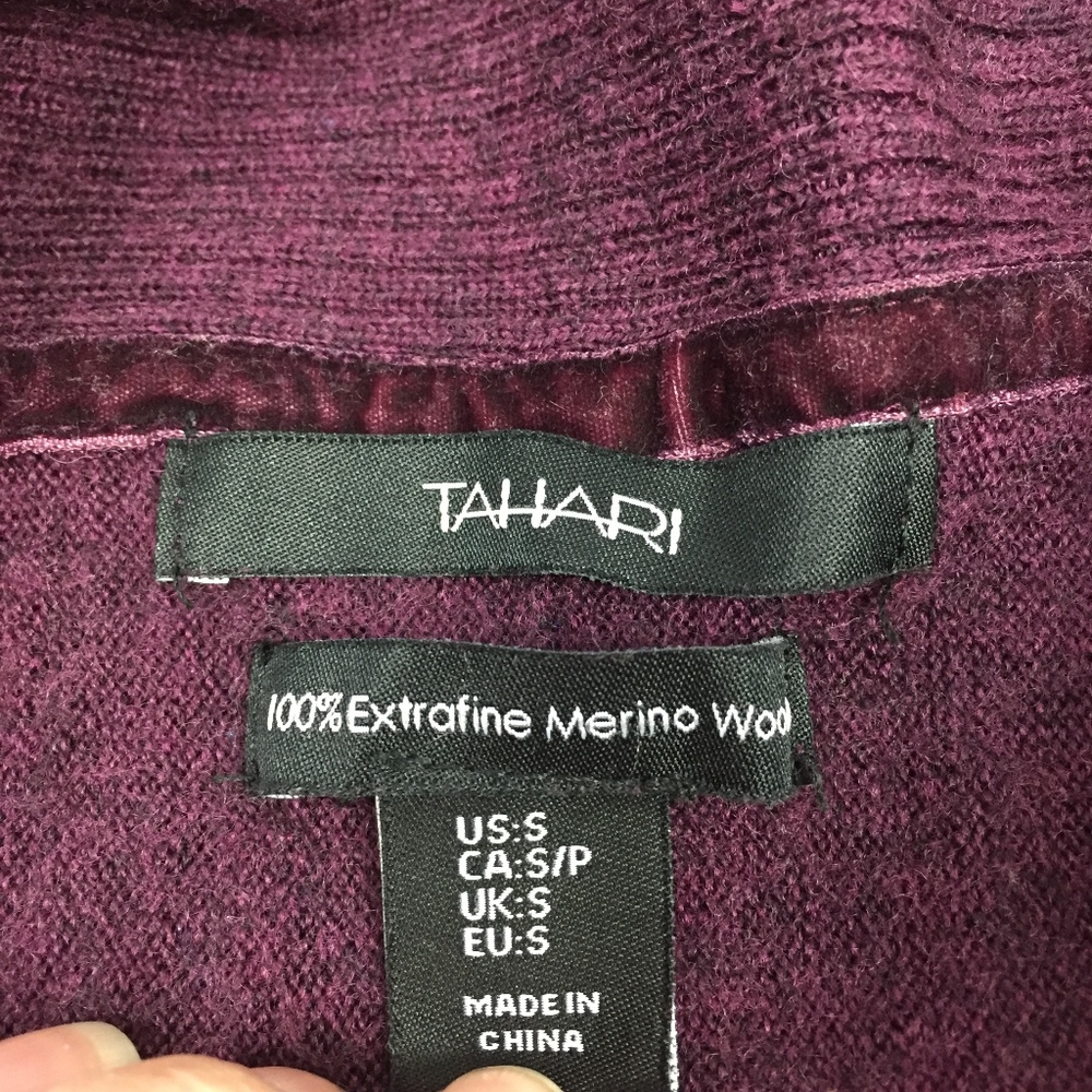 🚫SOLD🚫Tahari Cowl Neck Merino Wool Tunic Sweater - Picture 7 of 8